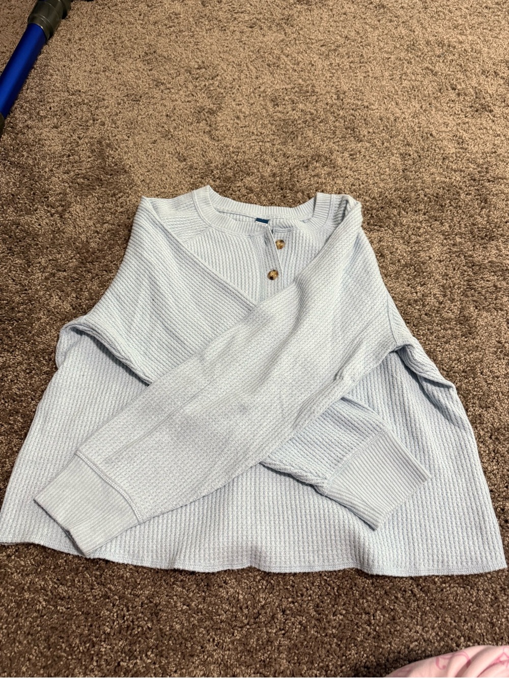 Old Navy Light Blue Waffle Henley Sweatshirt for Kids